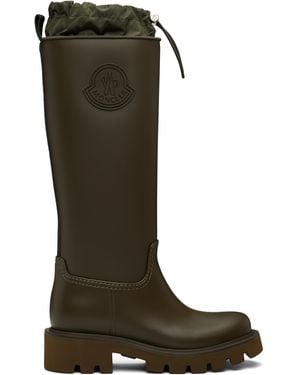 Moncler Khaki Kickstream High Rain Boots - Green