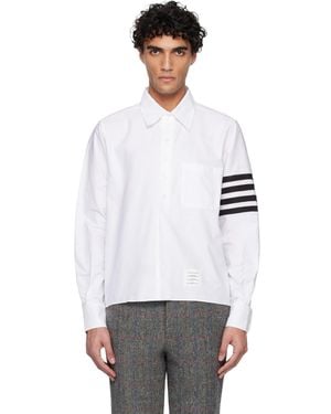 Thom Browne 4-Bar Oxford Shirt - White