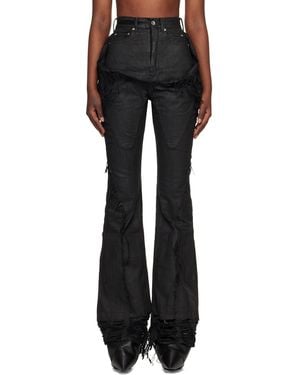 Rick Owens Temple Slivered Bootcut Jeans - Black