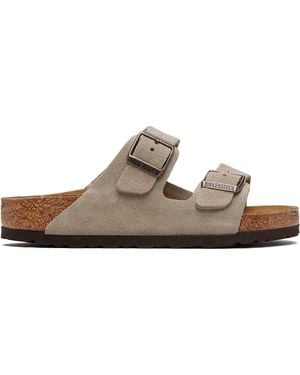Birkenstock Regular Arizona Soft Footbed Suede Leather Sandals - Brown
