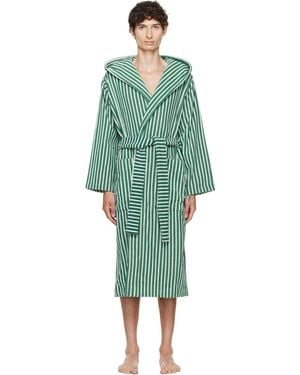 Tekla Terry Hooded Bathrobe - Green