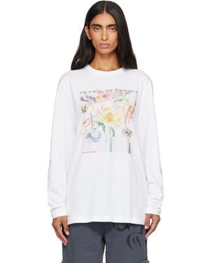Collina Strada 'No Rain, No Flowers' Rhinestone T-Shirt - White