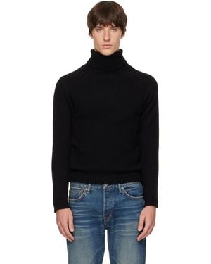Tom Ford Wool Cashmere Mohair Roll Neck Sweater - Black
