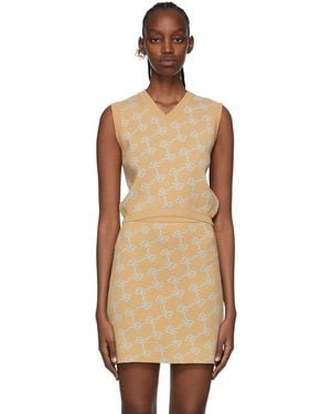 ROKH Beige Viscose Vest - Multicolour