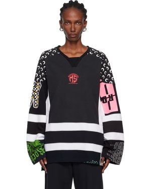 Marine Serre Regenerated Graphic Jersey Ls Hockey T-Shirt - Black