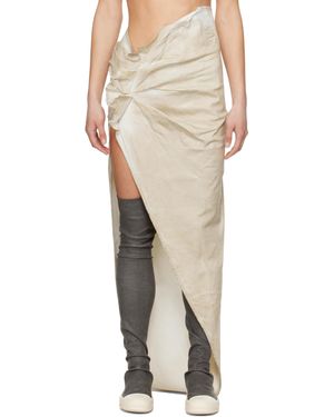 Rick Owens ベージュ Hollywood Soft Edfu デニム マキシスカート - ナチュラル