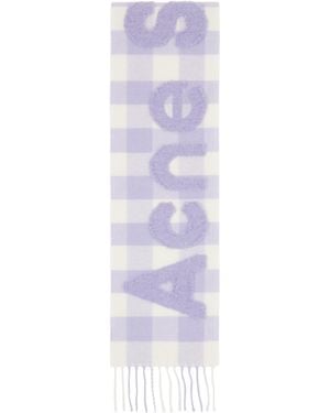 Acne Studios Check Logo Scarf - Black