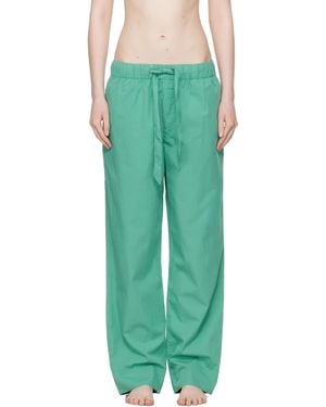 Tekla Poplin Pyjama Trousers - Green