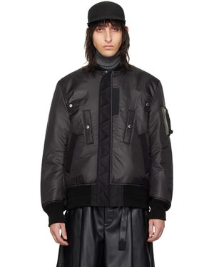 Sacai ジッパー リバーシブル ボンバージャケット - ブラック