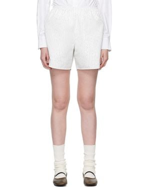 RECTO. Off- Nep Stripe Shorts - White