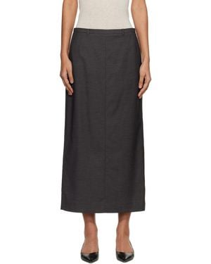 DUNST H-Line Striped Maxi Skirt - Black