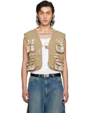 Lu'u Dan Painted Denim Vest - Multicolour