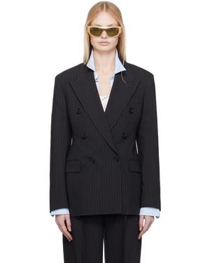 Acne Studios ブラック ピンストライプ ダブルジャケット
