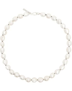 Sophie Buhai Simple Baroque Pearl Collar Necklace - Metallic