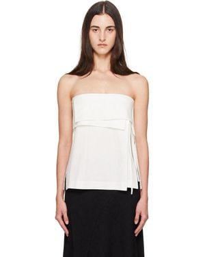 St. Agni Strapless Wrap Top - White