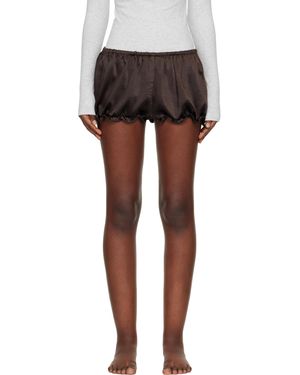 Skims Lightweight Satin Bloomer Shorts - Black