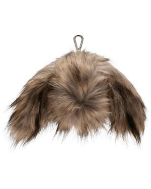 Simone Rocha Faux Fur Hare Coin Purse Bag Charm - Brown