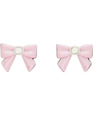 ShuShu/Tong Yvmin Edition Ceramics Bowknot Nacre Earrings - Black