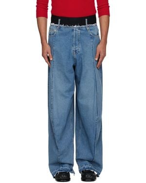 ALAINPAUL Knee Shape Jeans - Blue