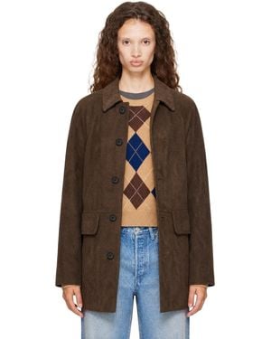 DUNST Lily Half Faux-Suede Jacket - Brown