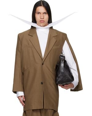 Egonlab Curved Vent Blazer - Brown