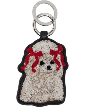 Ganni Joy Dog Bow Keychain - Red