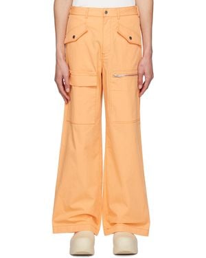 Dion Lee Orange Slouchy Pocket Cargo Trousers