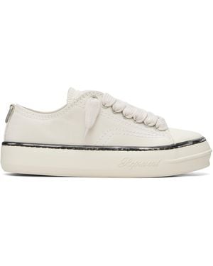 Represent Off- Rep-Cap Distressed Leather Sneakers - White