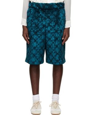 Dries Van Noten ブルー ジャカード ショートパンツ