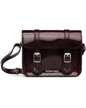 Dr. Martens Burgundy 7 Inch Faux-Leather Crossbody Bag - Black