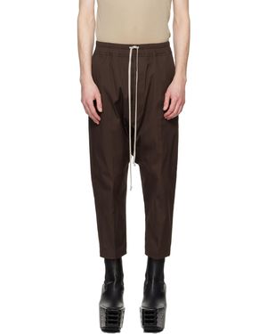 Rick Owens ブラウン Hollywood ドローストリング クロップド トラウザーズ - ブラック