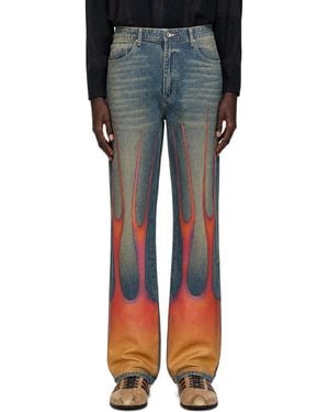 Who Decides War Flame Denim Jeans - Blue