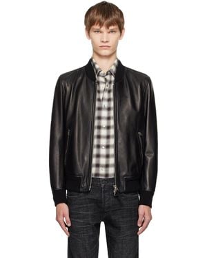 Tom Ford Shiny Nappa Plonge Leather Jacket - Black