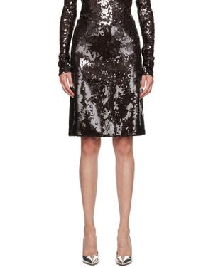 16Arlington Brown Wile Midi Skirt - Black