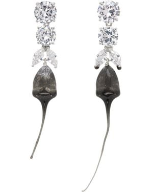 OTTOLINGER シルバー＆ブラック Diamond Tear Dip ピアス
