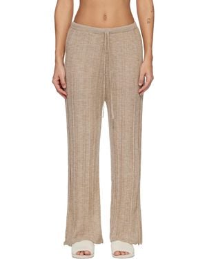 Lauren Manoogian Plisse Lounge Trousers - Natural