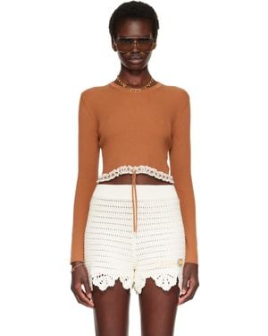 Chloé Cropped Fitted Jumper - White
