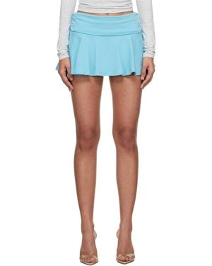Skims Cotton Jersey Foldover Mini Skort - Blue