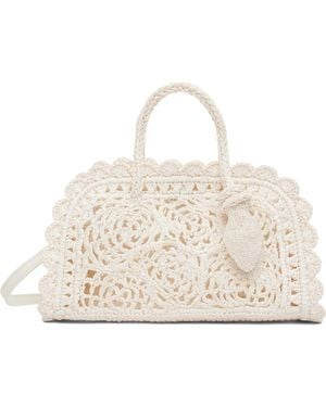 Jacquemus ホワイト 'The Small Turismo Crochet' バッグ - ナチュラル