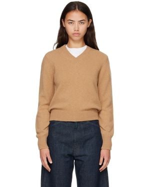 &Daughter Tan Sligo V-Neck Sweater - Blue