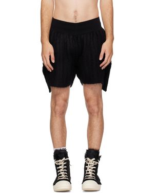 Rick Owens Tower Rib Boxers Knit Shorts - Black