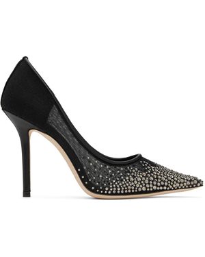 Jimmy Choo ブラック Crystal Love 100 ヒール