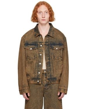 Dries Van Noten Garment-Dyed Denim Jacket - Brown