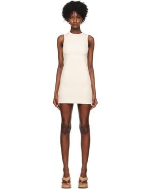 REMAIN Birger Christensen Off-white Round Neck Midi Dress - Black
