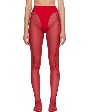 Mugler Re/edit Pantyhose Tights - Red