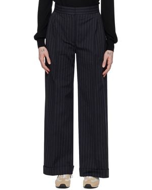 Maison Kitsuné ネイビー ツータック トラウザーズ - ブラック