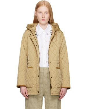 Burberry Quilted Hooded Jacket - Natural