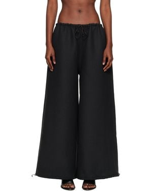 Bambou Roger Kwong Double Face Wool Drap Pants - Black