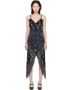 Anna Sui Handkerchief Midi Dress - Black