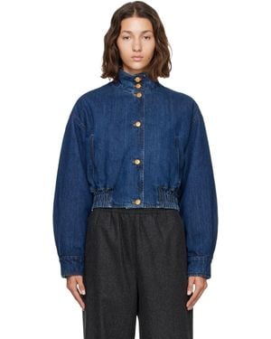 Jil Sander Denim Padded Blouson Jacket - Blue